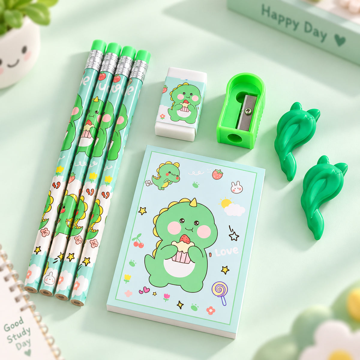 School Stationery Kit for Kids with Pencils, Eraser, Sharpener, Diary (9 Pc Set)