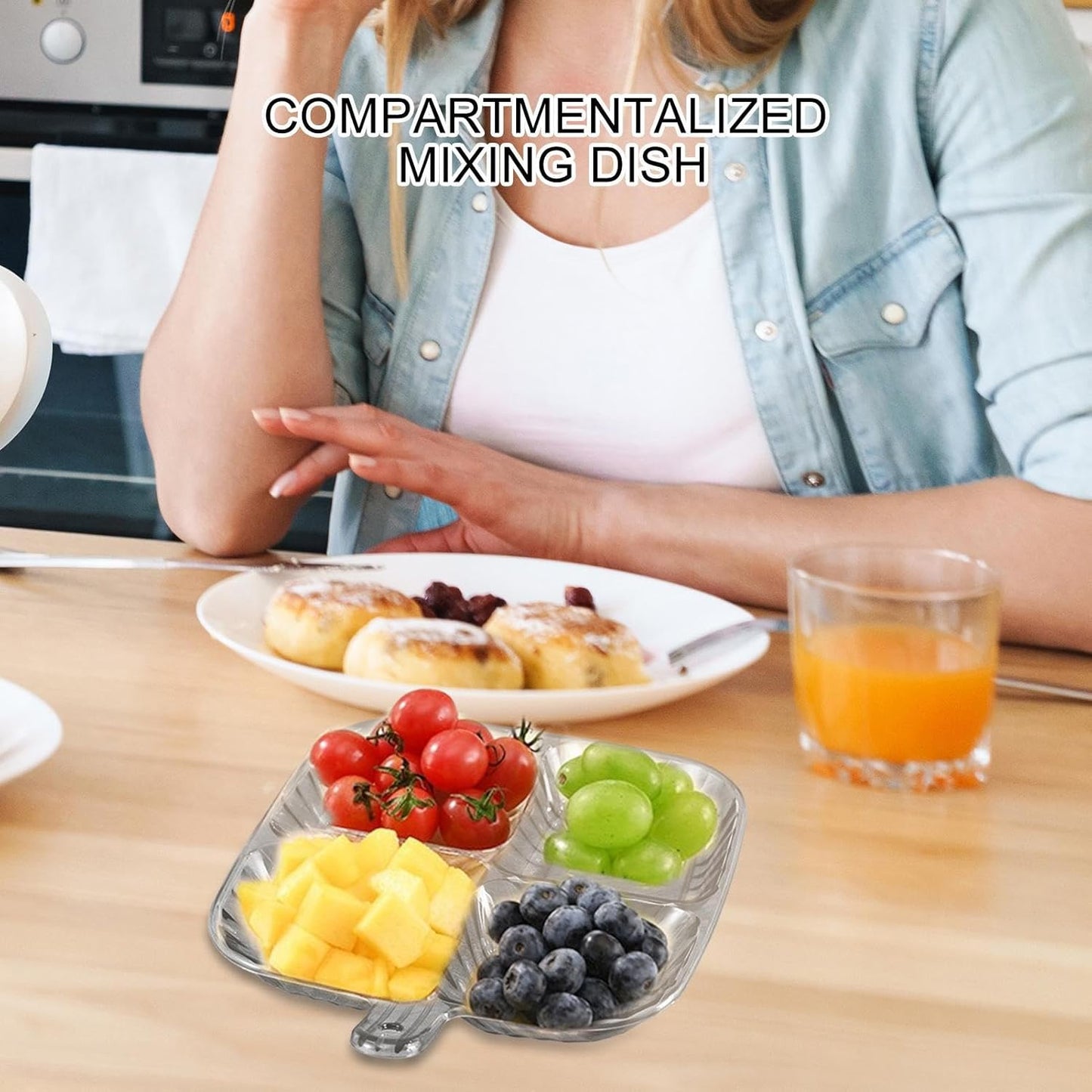 Plastic Kitchen Trays for Serving (4 Compartment / 1 Pc)