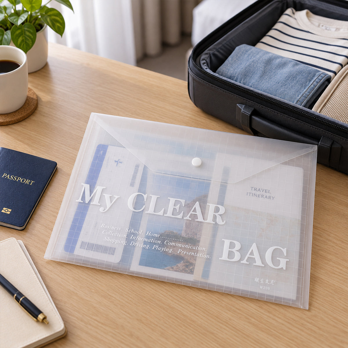 Clear file organizer office papers