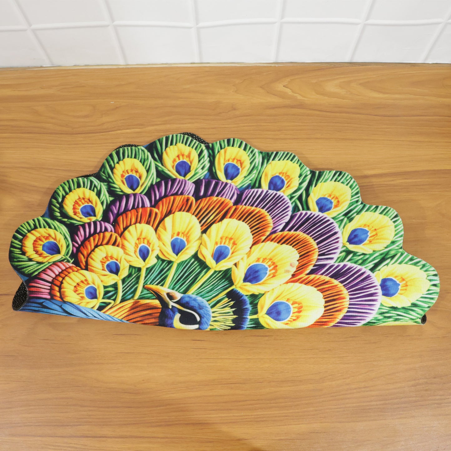 peacock print floor mat