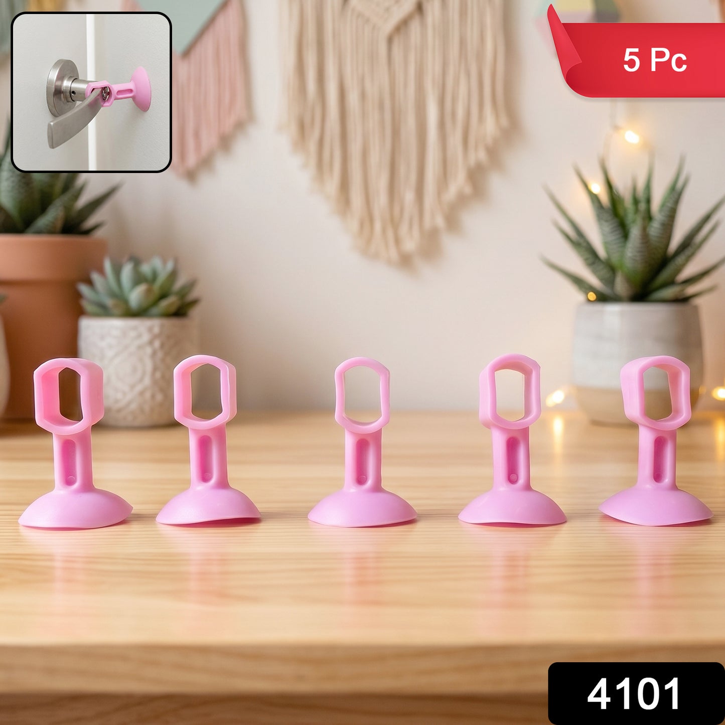 Close-up of silicone door stopper suction base