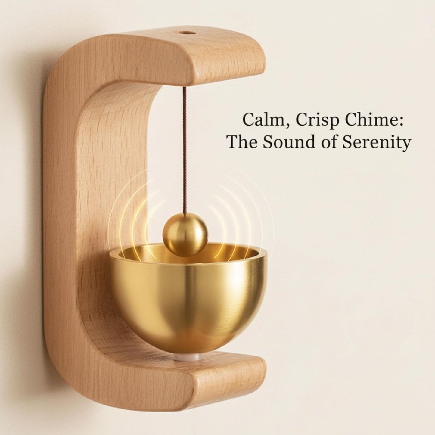 Meditation bell on wooden stand