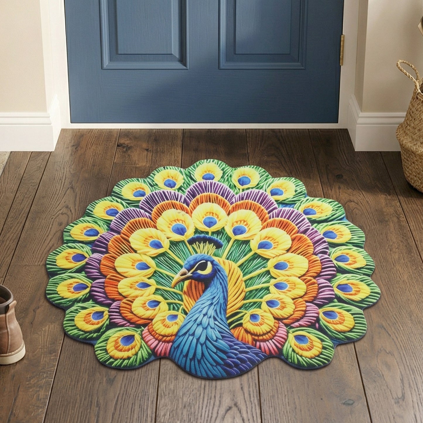 living room peacock mat