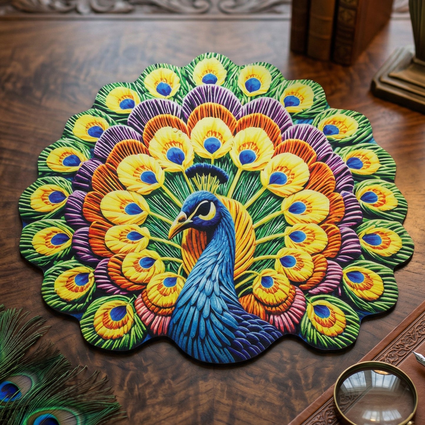 decorative floor carpet peacock