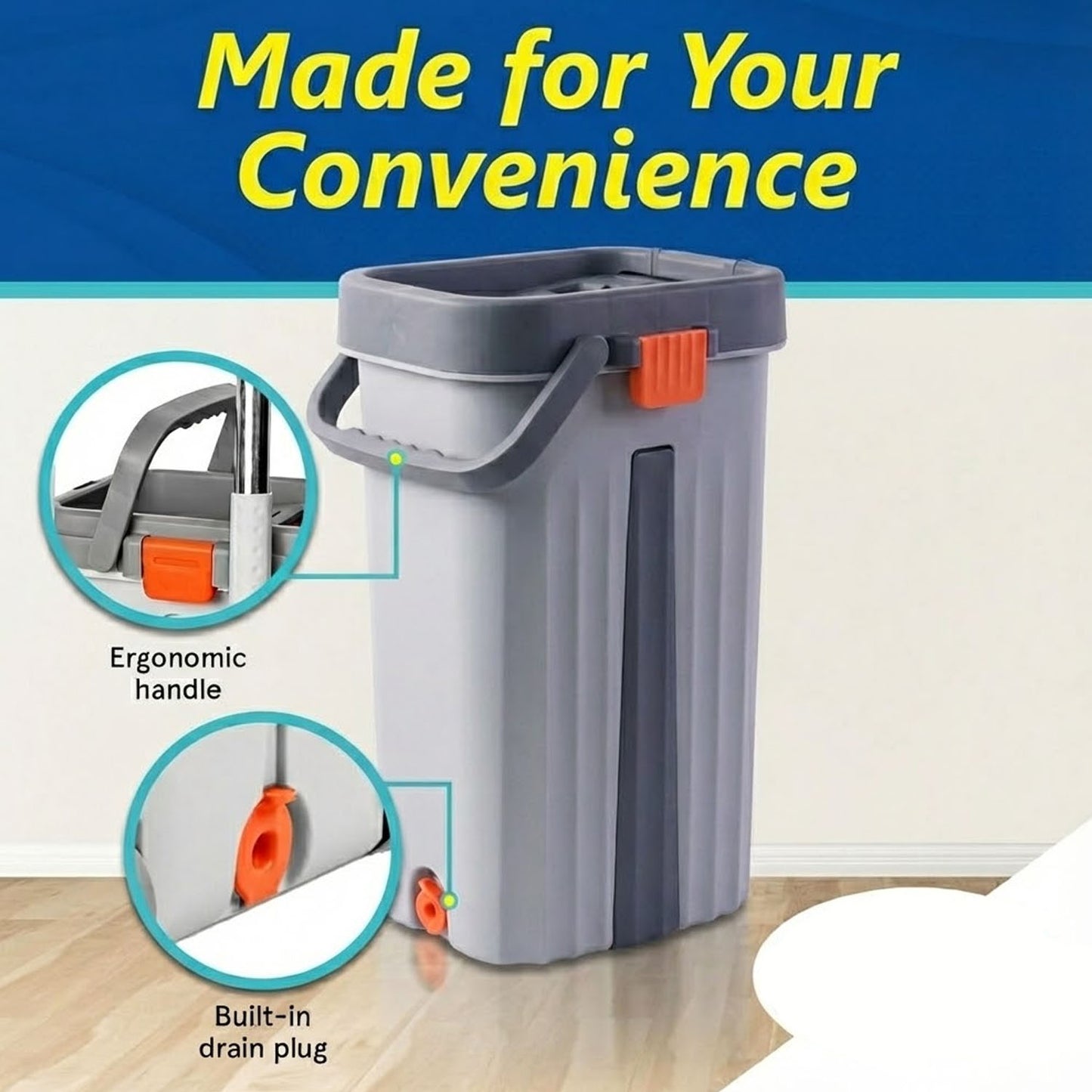 Small Size Multipurpose Flat Mop Cleaning Bucket Set