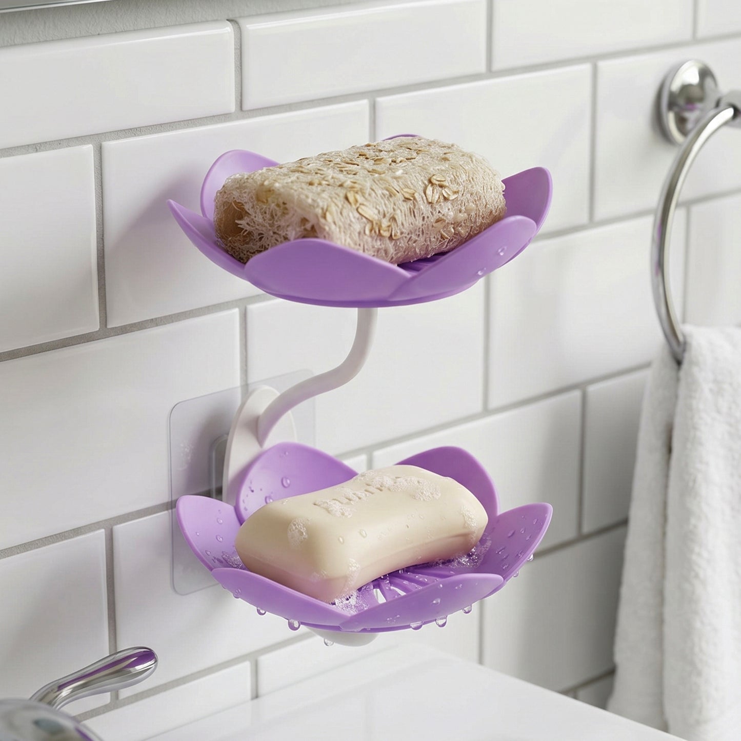 Double layer soap dish detail