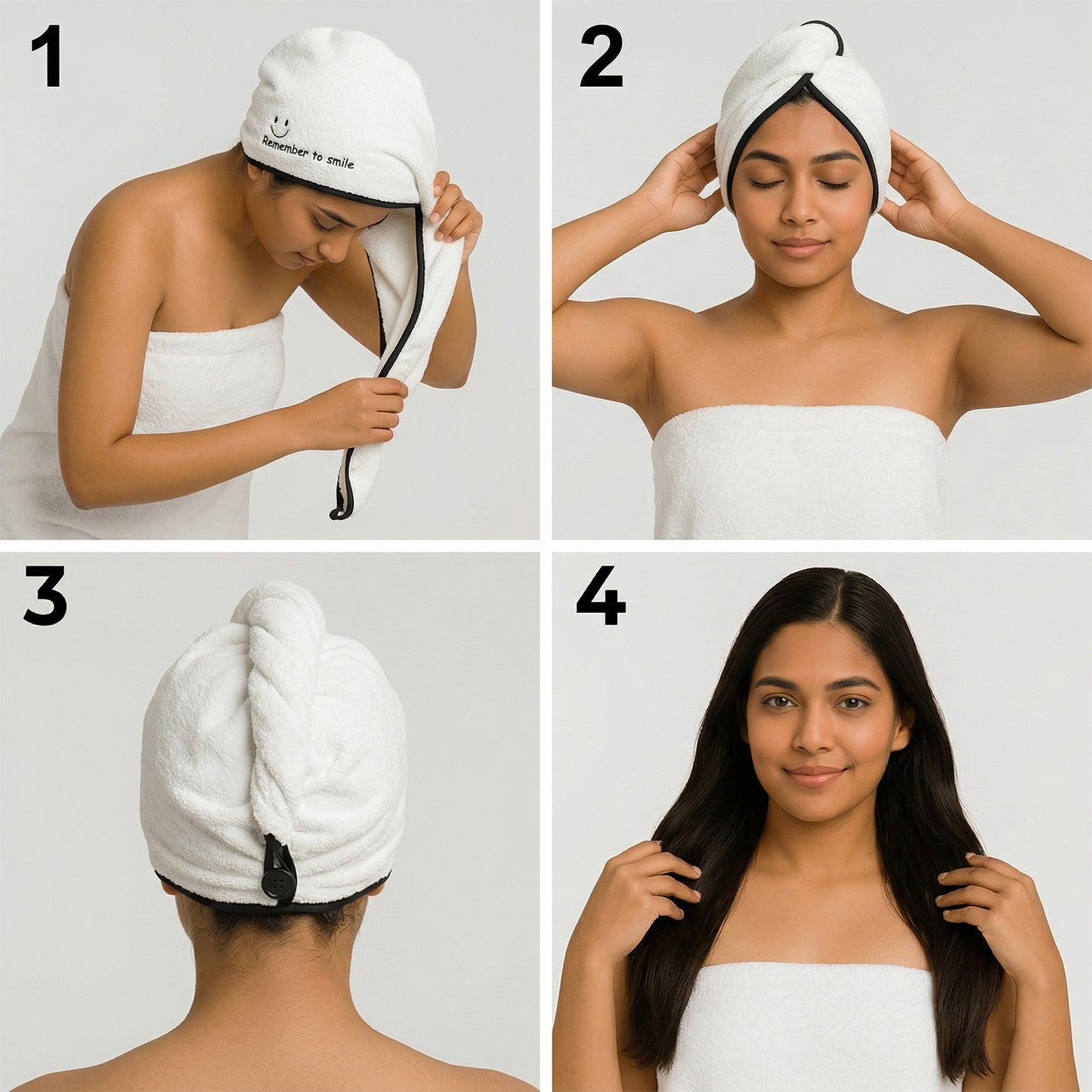 Microfiber hair towel wrap