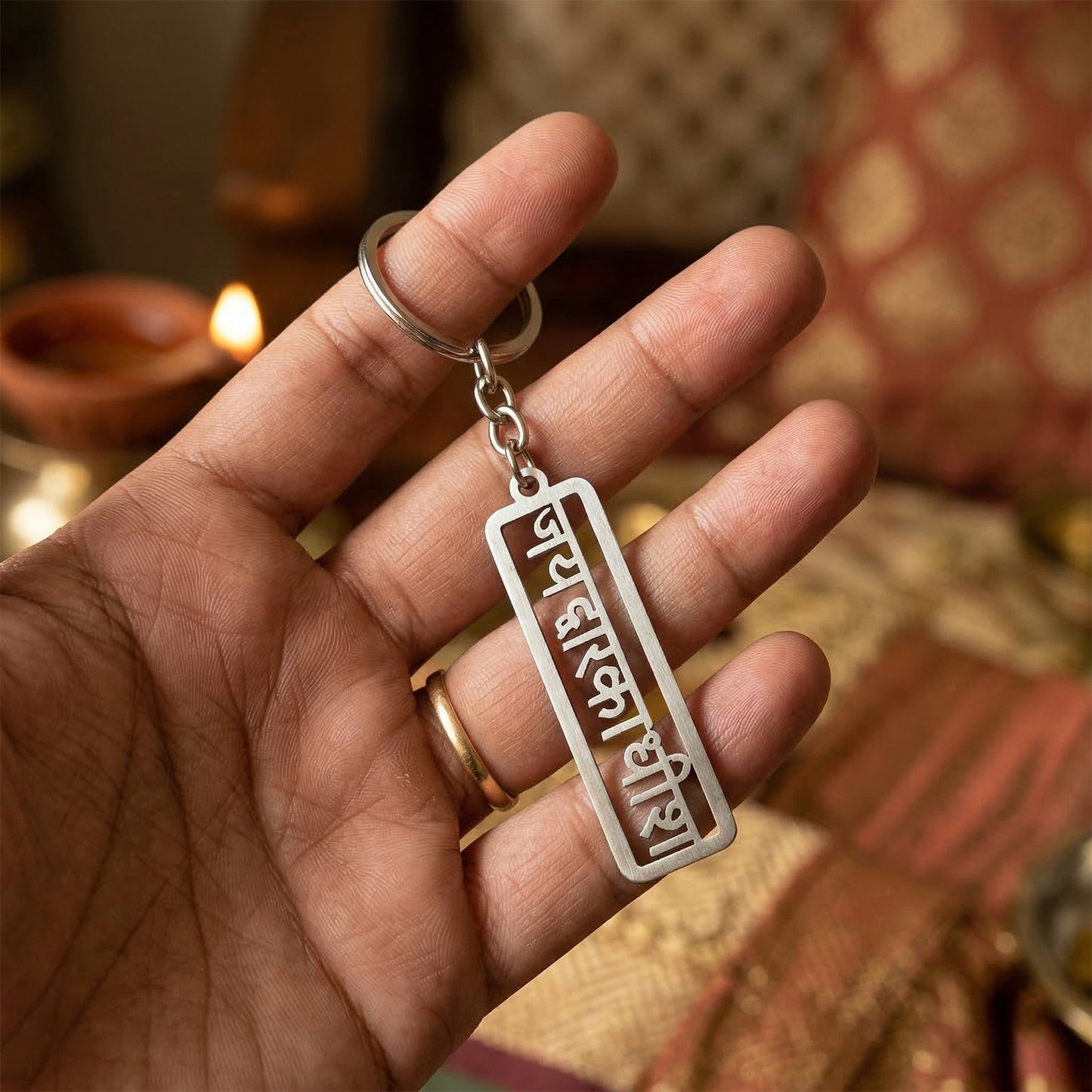 Premium Metal Dwarkadhish Engraved Keychain (1 Pc)