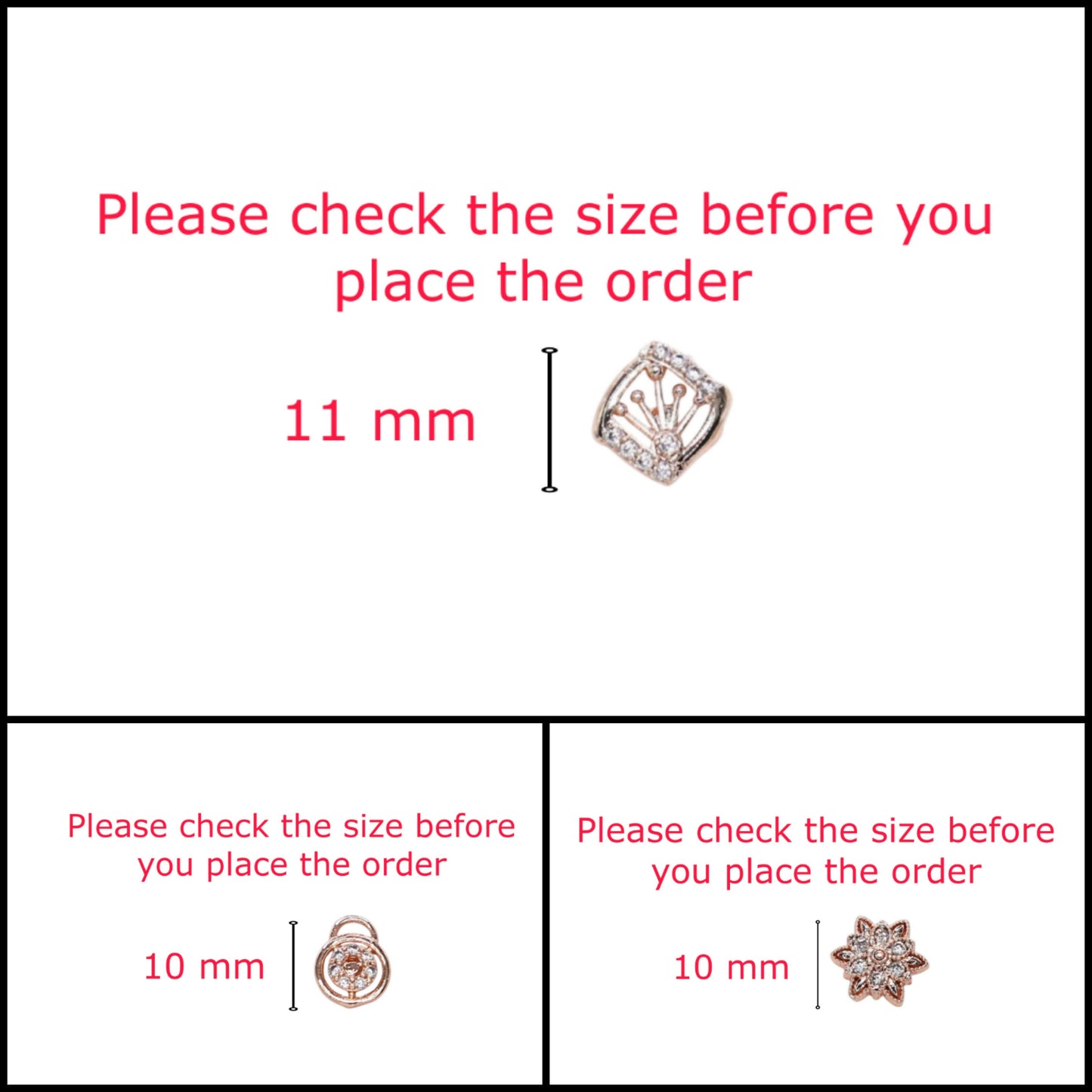 Rose Gold AD Stud Earrings Set | 3 Pair Combo | Diamond Look for women and girls