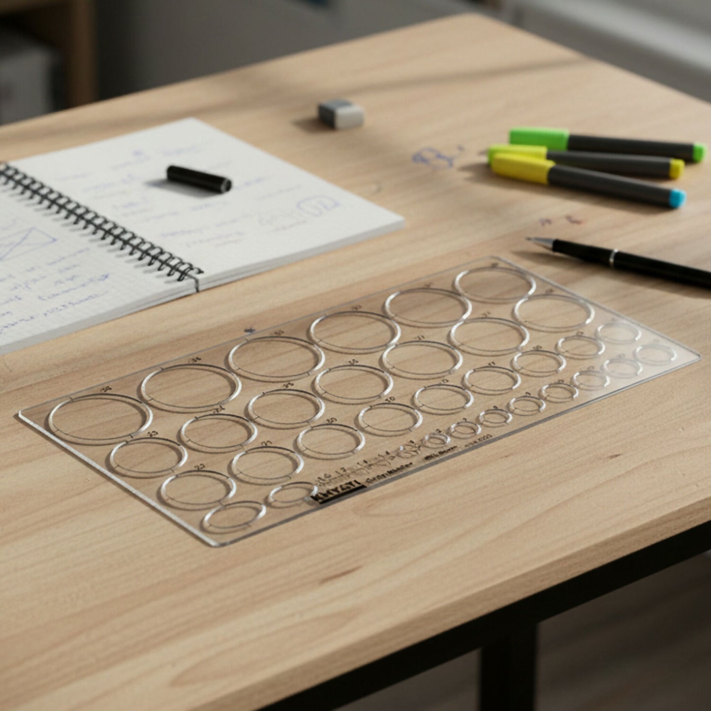 Plastic Circle Master Drawing Template & Multiple Circle Sizes for Drafting (Pack of 10)