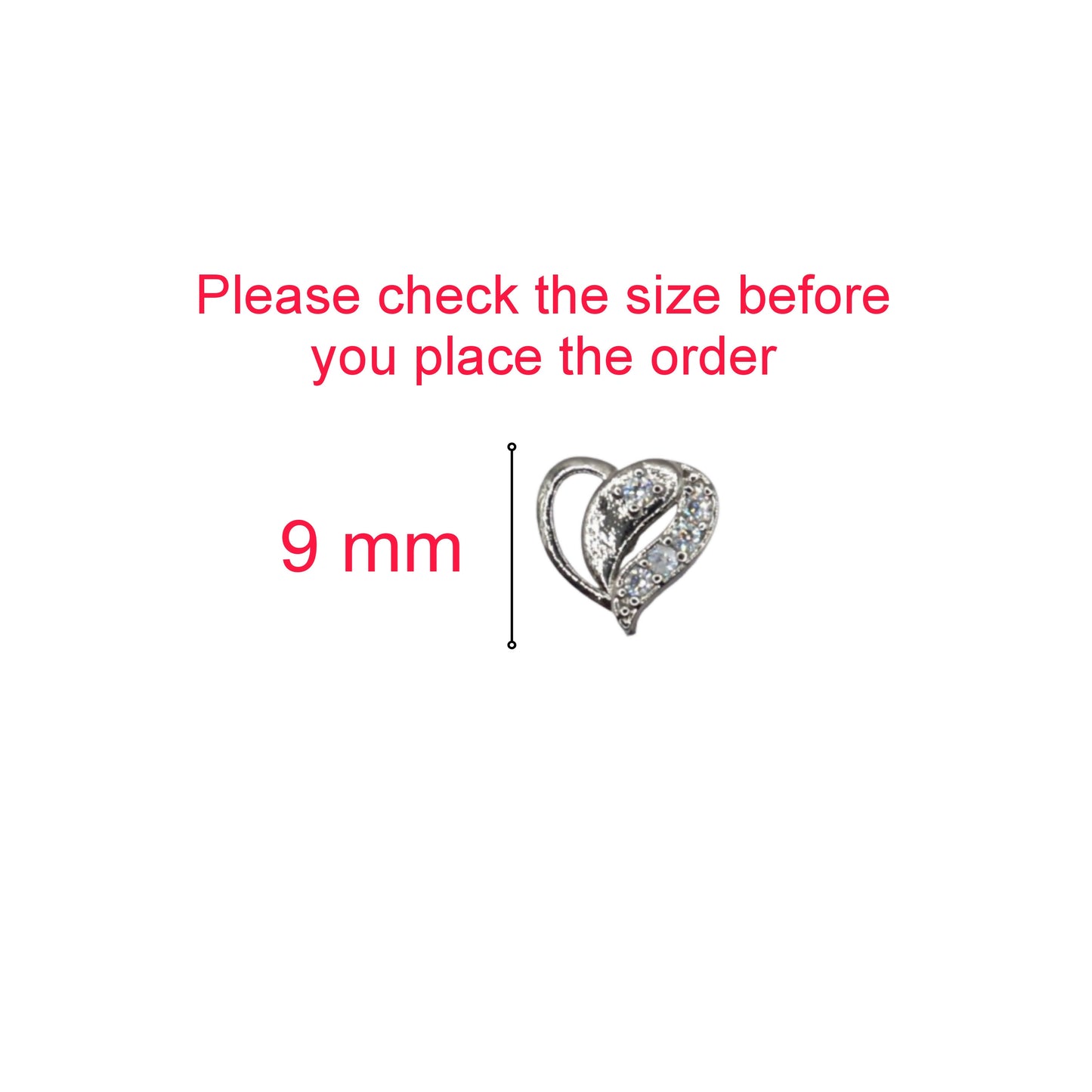 Sterling Silver Heart Stud Earrings with AD for women and girls