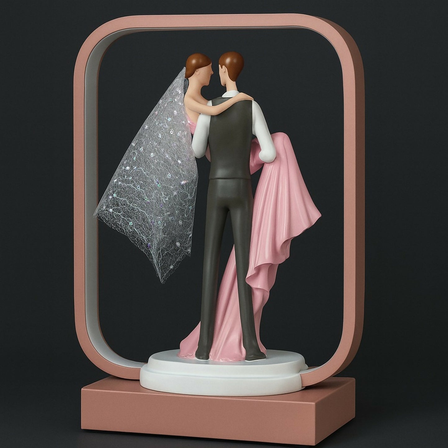 Romantic Couple LED Night Lamp | Bride & Groom Figurine with Soft Warm Light | Wedding Anniversary, Valentine Gift, Home Decor Table Lamp for Bedroom & Living Room