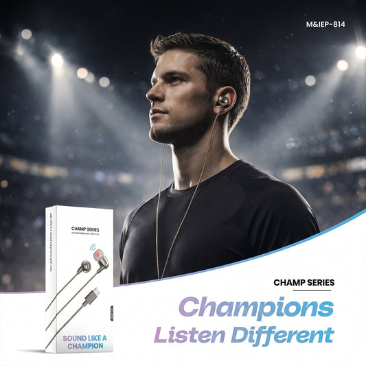Champ Series Wired Type C Earphones with Mic Type (1 Pc)