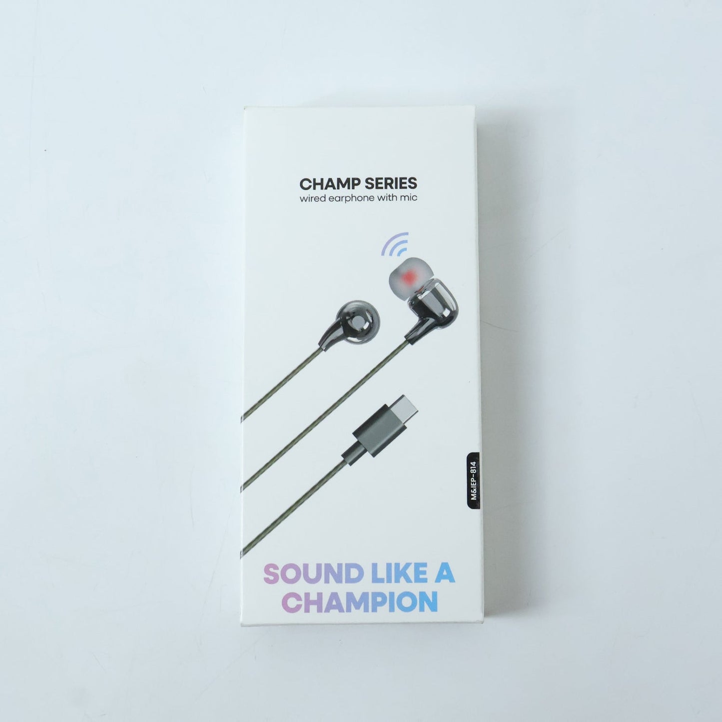 Person using Champ Series Wired Type-C Earphones