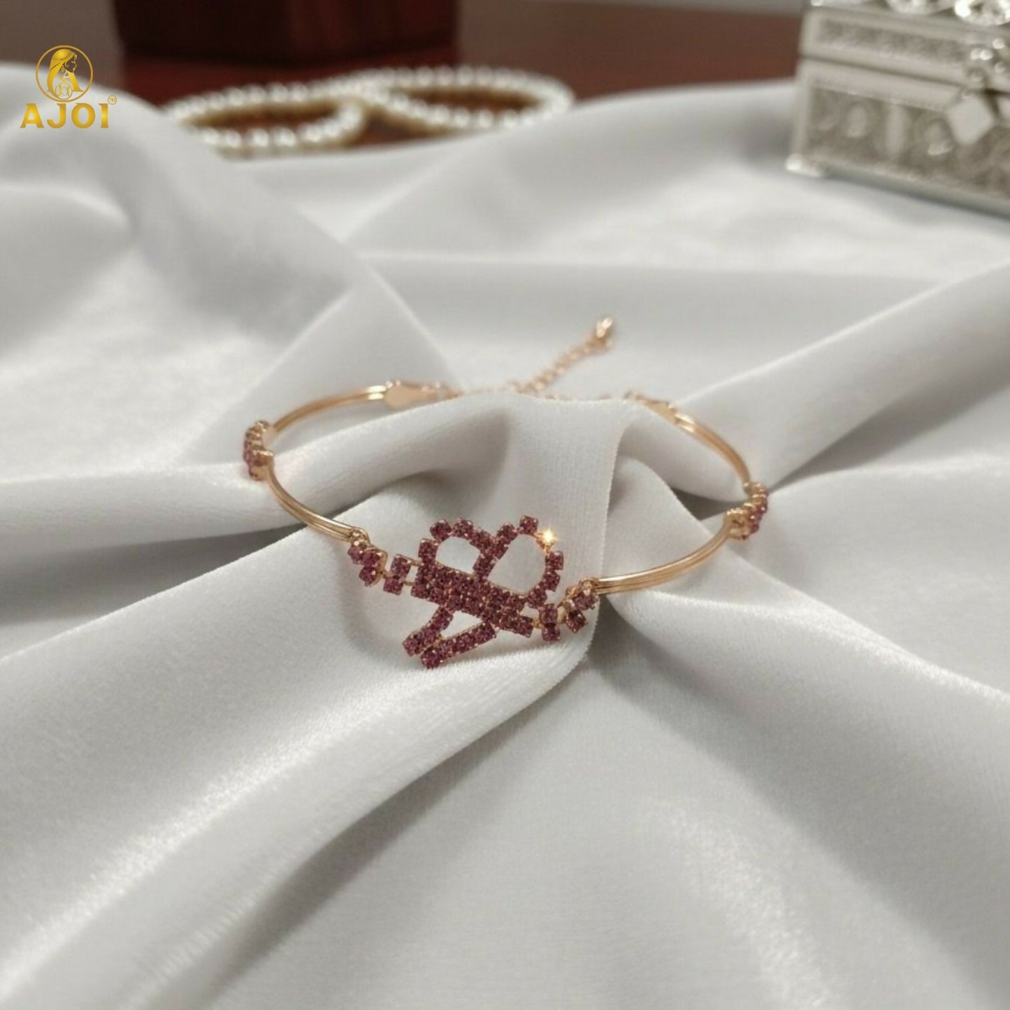 Premium Rose Gold Plated Heart & Infinity Crystal Bracelet for Women