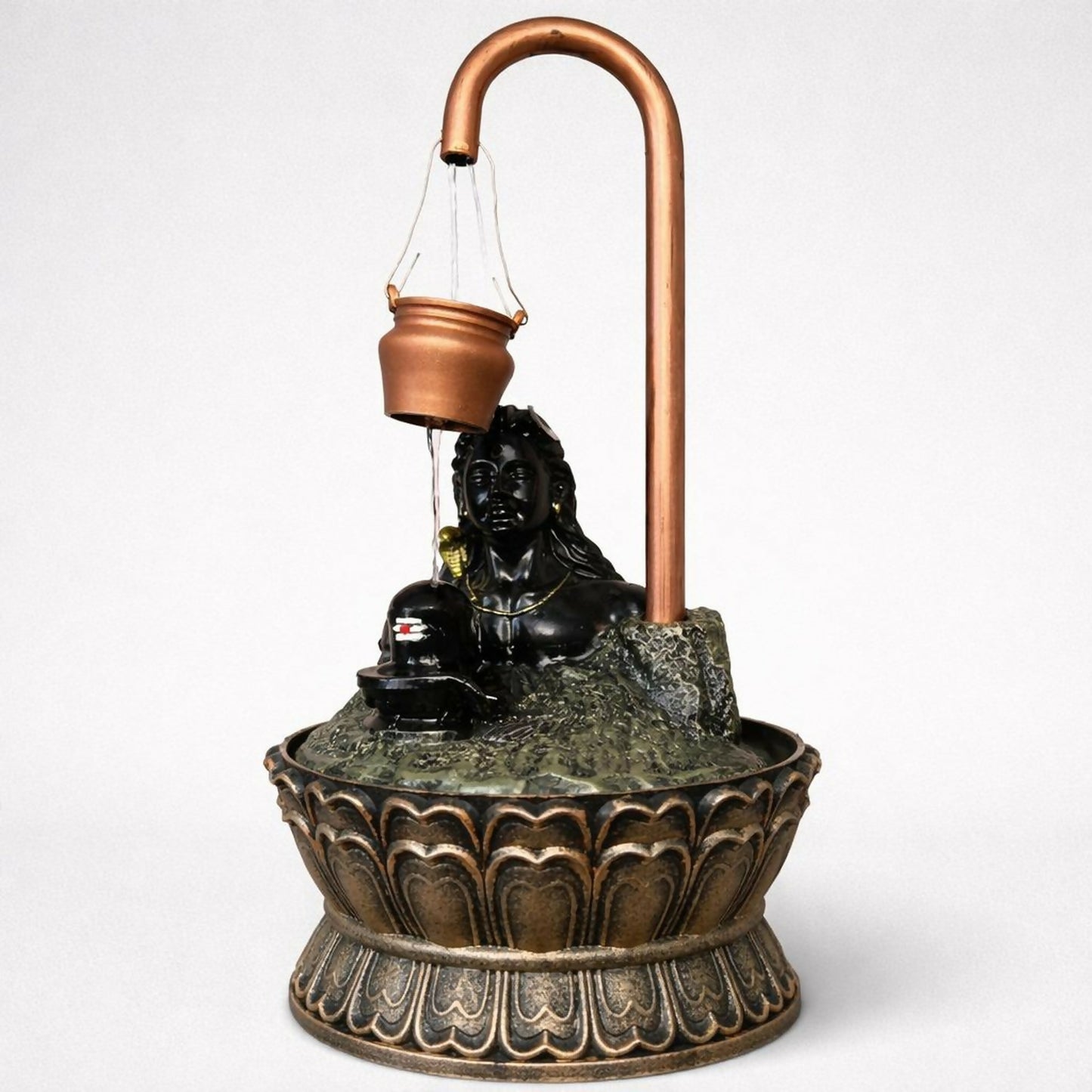 Lord Shiv Tabletop Water Fountain for Home Temple & Living Room Decor