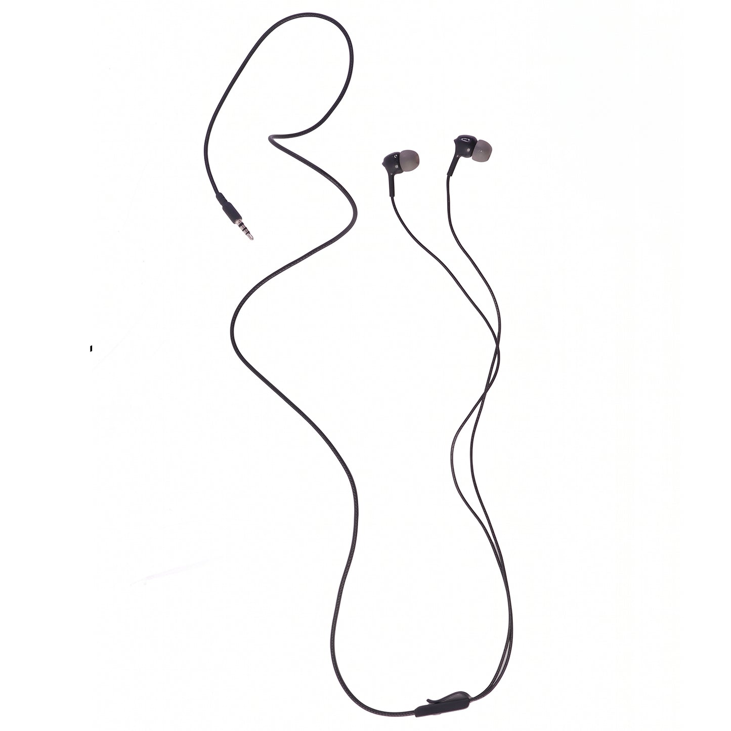 Premium wired earphones with 3.5mm jack laid flat