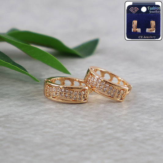 Elegant CZ Stone Encrusted Hoop Earrings for Women