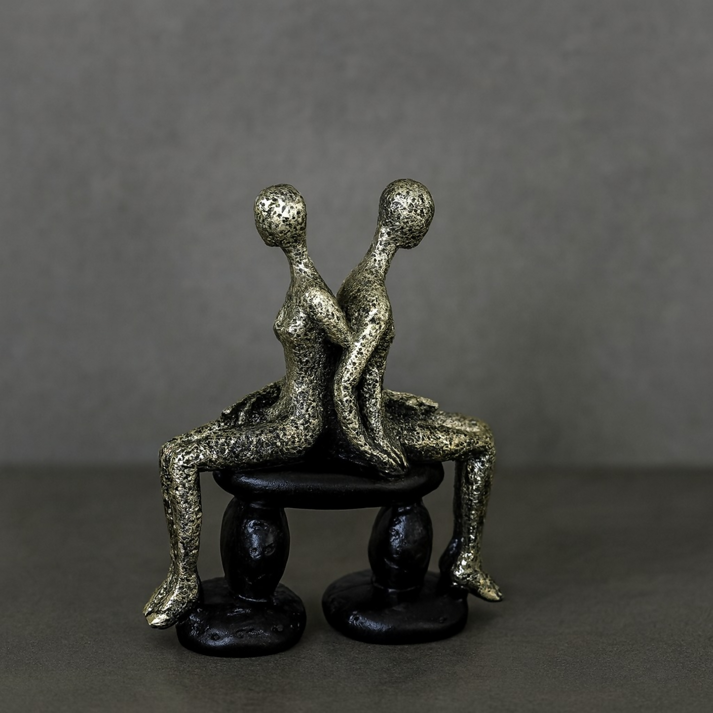 Abstract Couple Sitting Showpiece Statue for Home Decor & Gifting