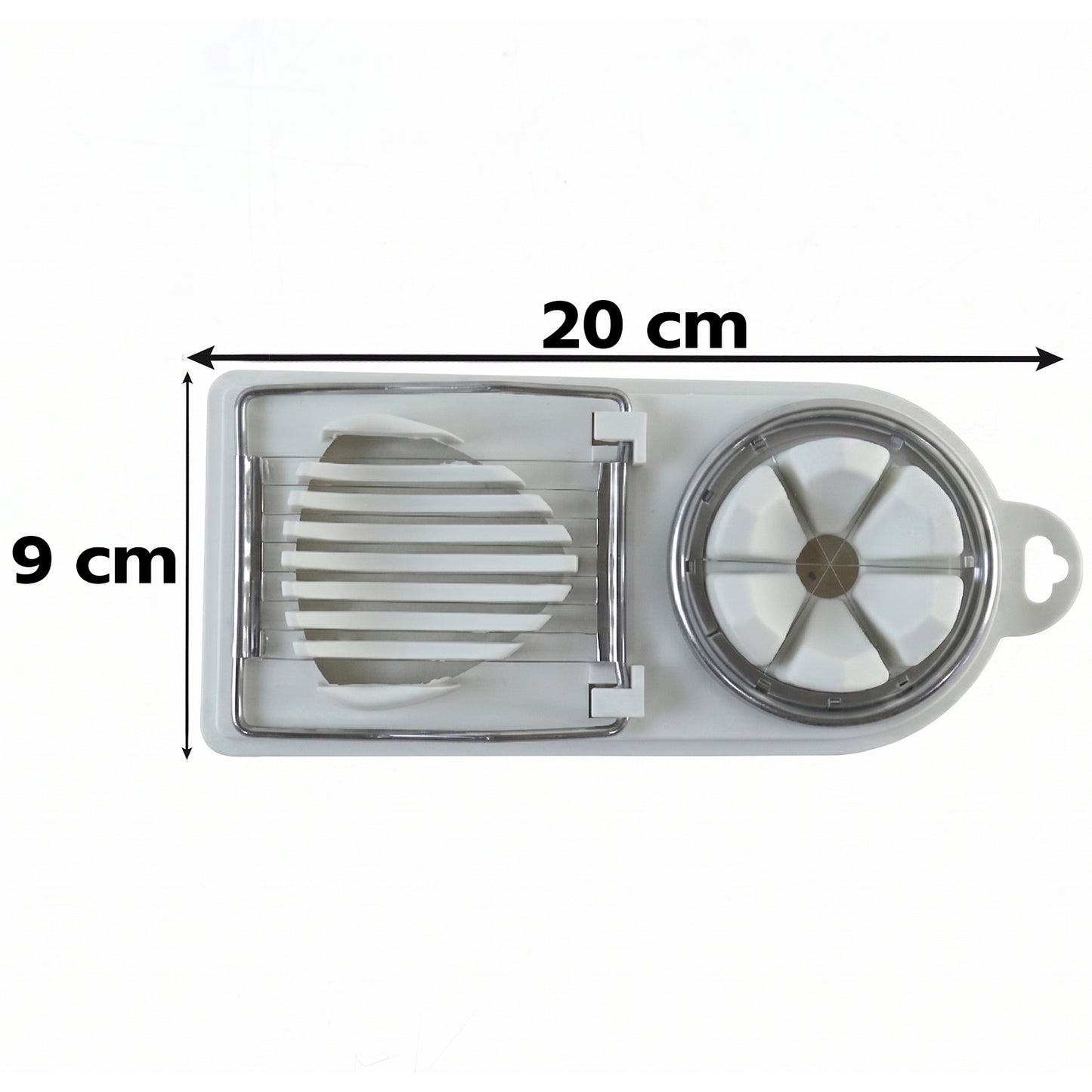 2 in 1 Stainless Steel Egg Cutter Slicer and Wedger for Boiled Eggs (1 Pc)