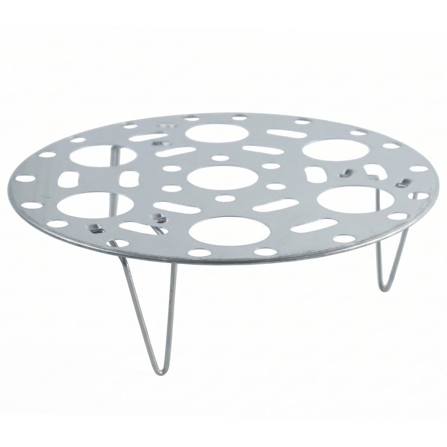 Stainless Steel Round Egg Steamer Rack Folding Trivet Stand for Pot (1 Pc)