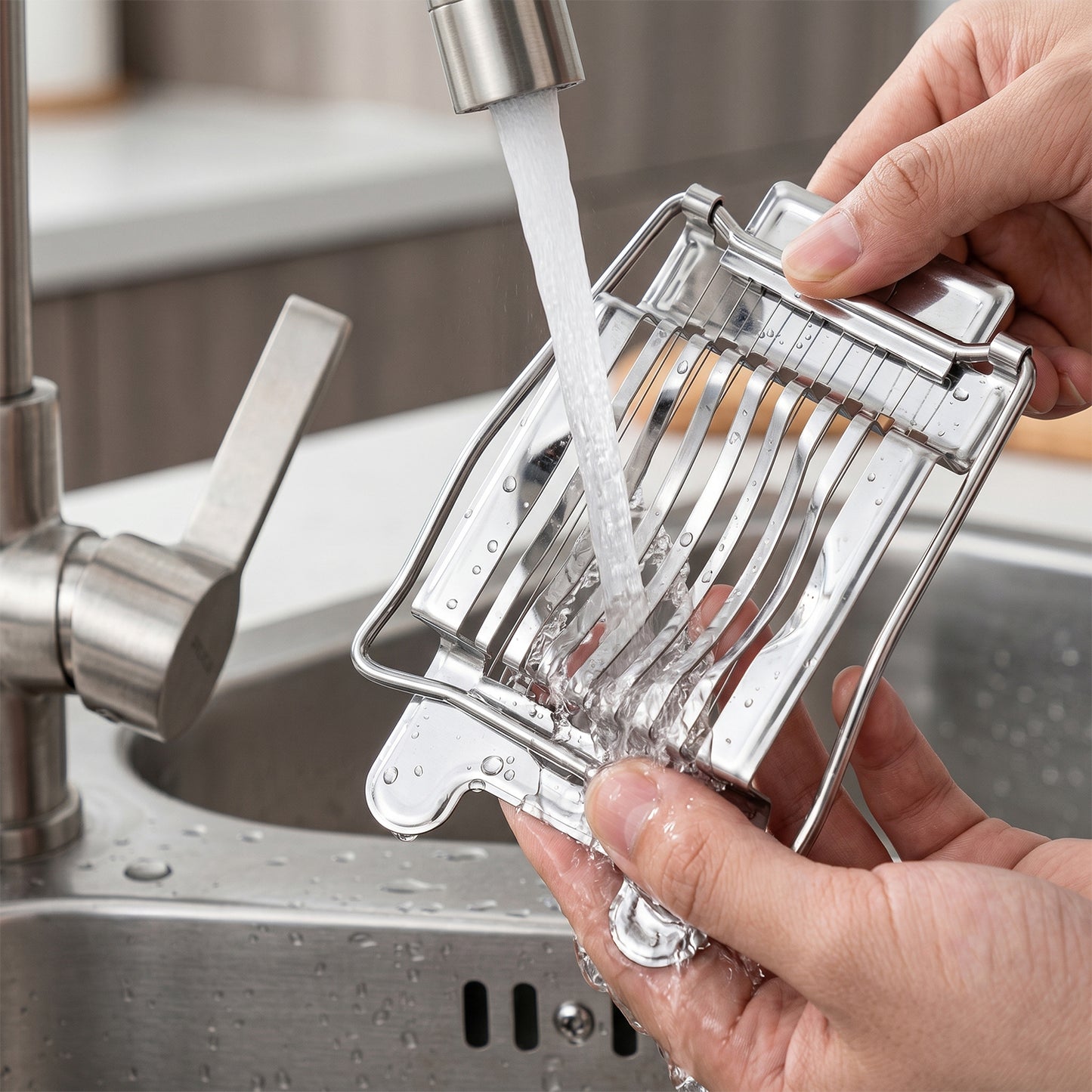 Stainless Steel Egg Slicer Cutter for Boiled Eggs Kitchen Egg Cutter (1 Pc)