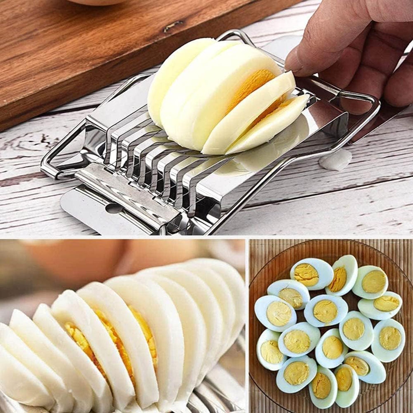 Stainless Steel Egg Slicer Cutter for Boiled Eggs Kitchen Egg Cutter (1 Pc)