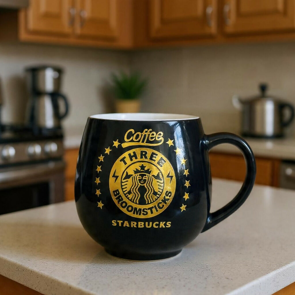 Coffee Theme Printed Ceramic Mug with Handle 1 Piece