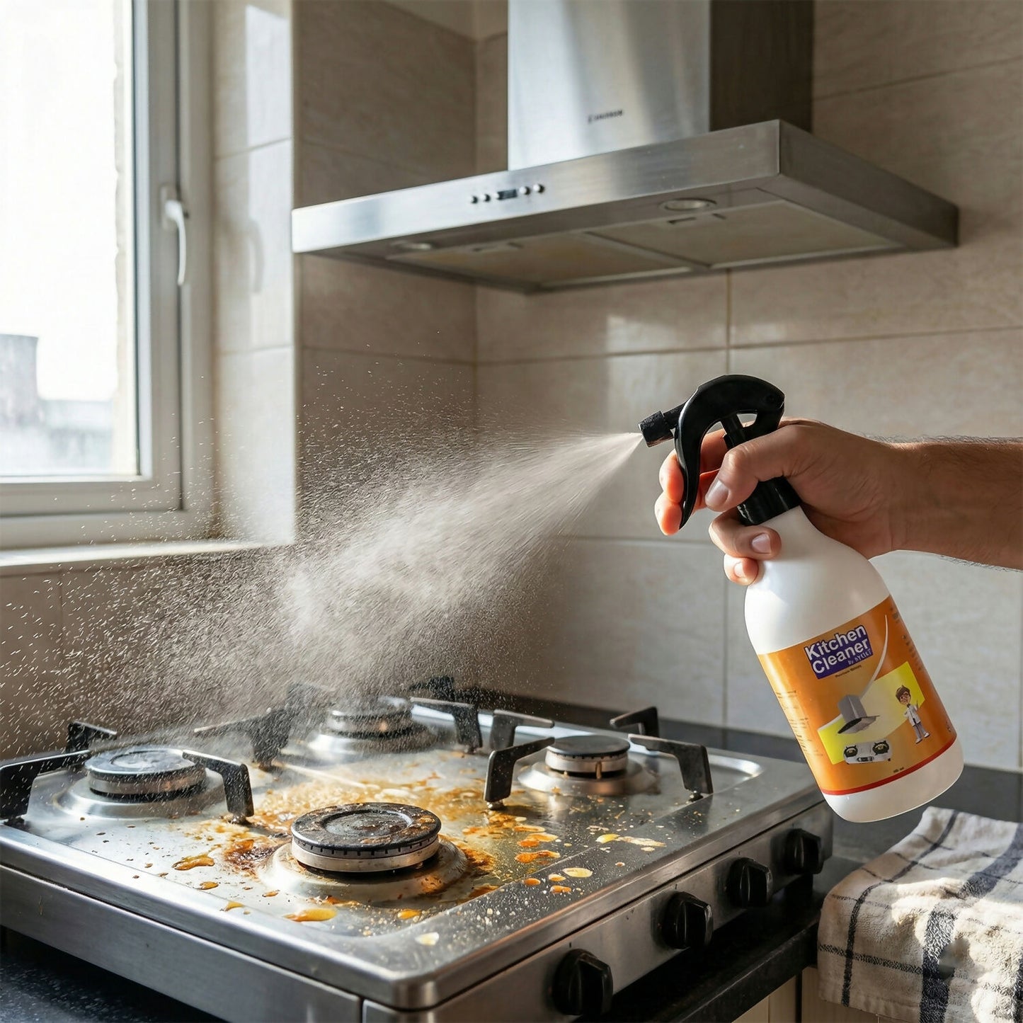 Eyelet Kitchen Cleaner Chimney, Countertops & Appliances Grease & Oil Stain Remover (300Ml)