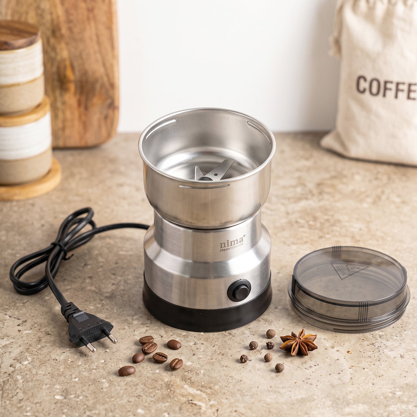 Mini Electric Grinder 150W Stainless Steel for Coffee Spice and Masala (1 Pc) view 8