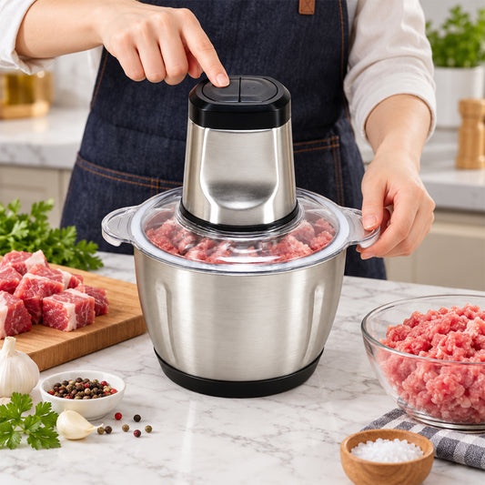 3L Stainless Steel Electric Meat Grinder - Multifunction Chopper, Food Processor