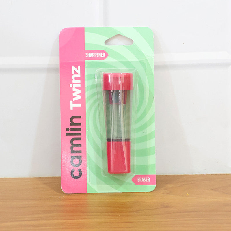 Camlin Twinz 2-in-1 Eraser & Sharpener Combo – Built-in Shavings Container