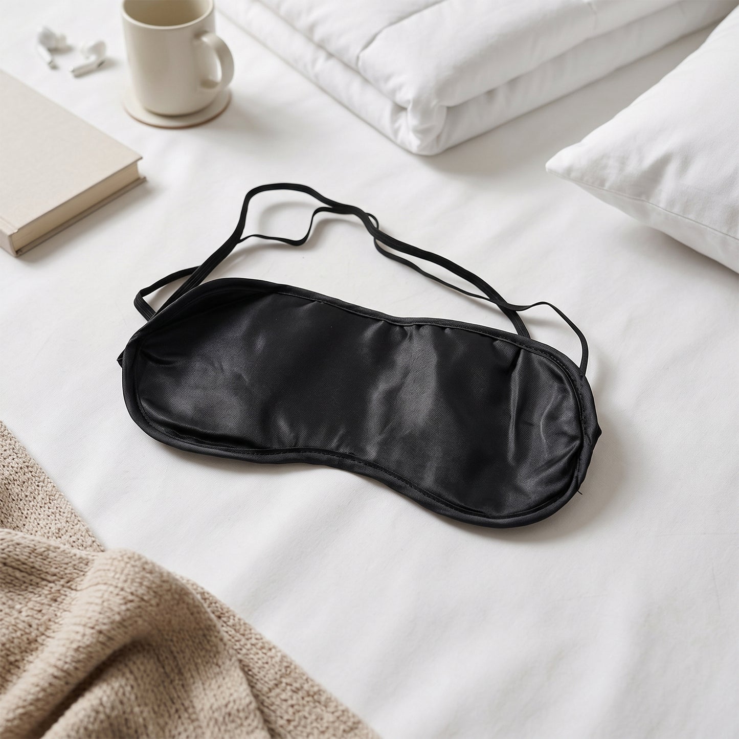 Satin mask wearing sleep view