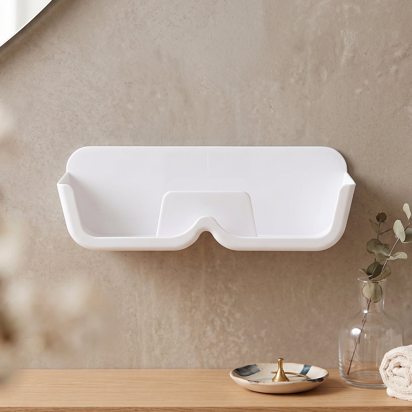 Plastic Sunglasses Holder Stand Wall Mounted Eyewear Rack Adhesive (1 Pc)