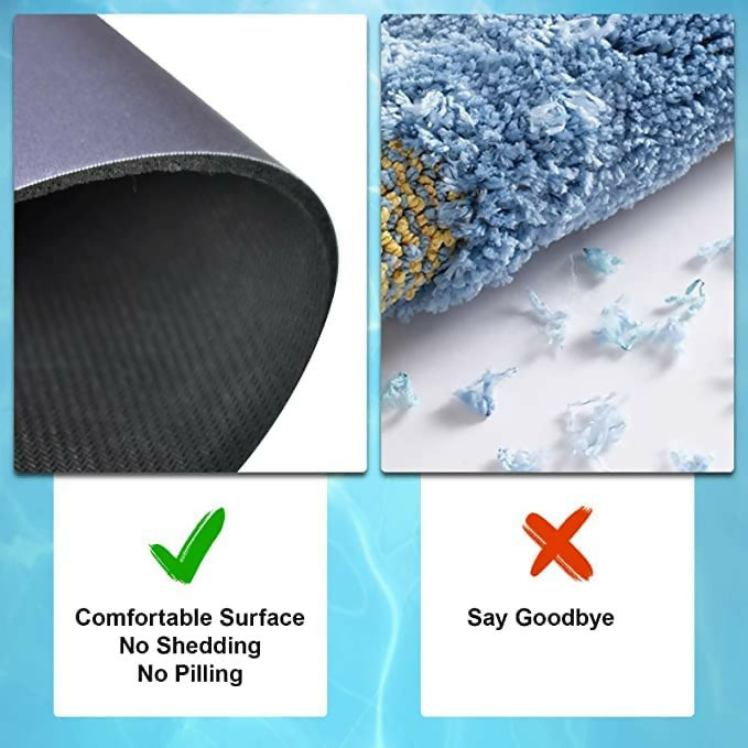 Premium Grey Oval Bathroom Floor Mat – Anti-Slip Soft Microfiber Bath Rug for Home, Hotel & Spa | Quick Dry, Water Absorbent, Washable Bathroom Mat with Non-Skid Rubber Backing | Modern Minimalist Design