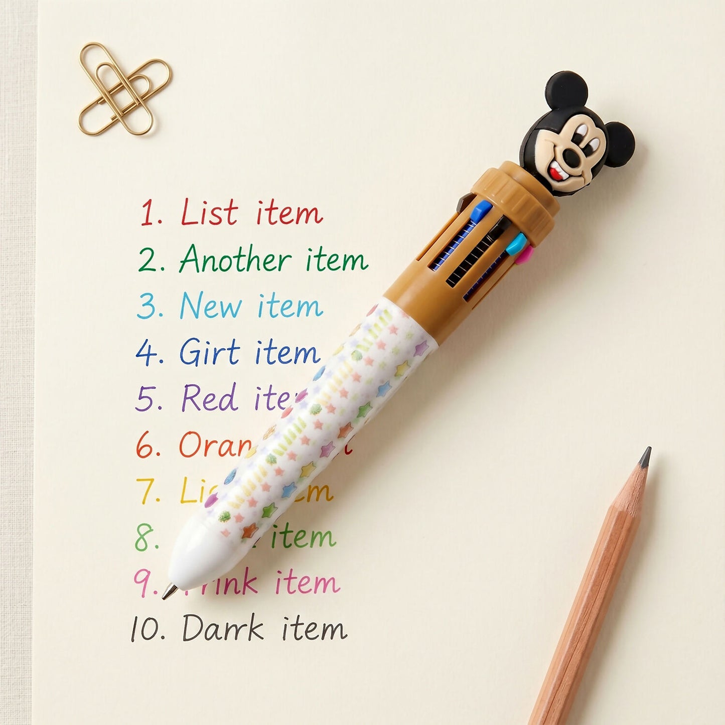 Cartoon character multi color ball pen for creative writing