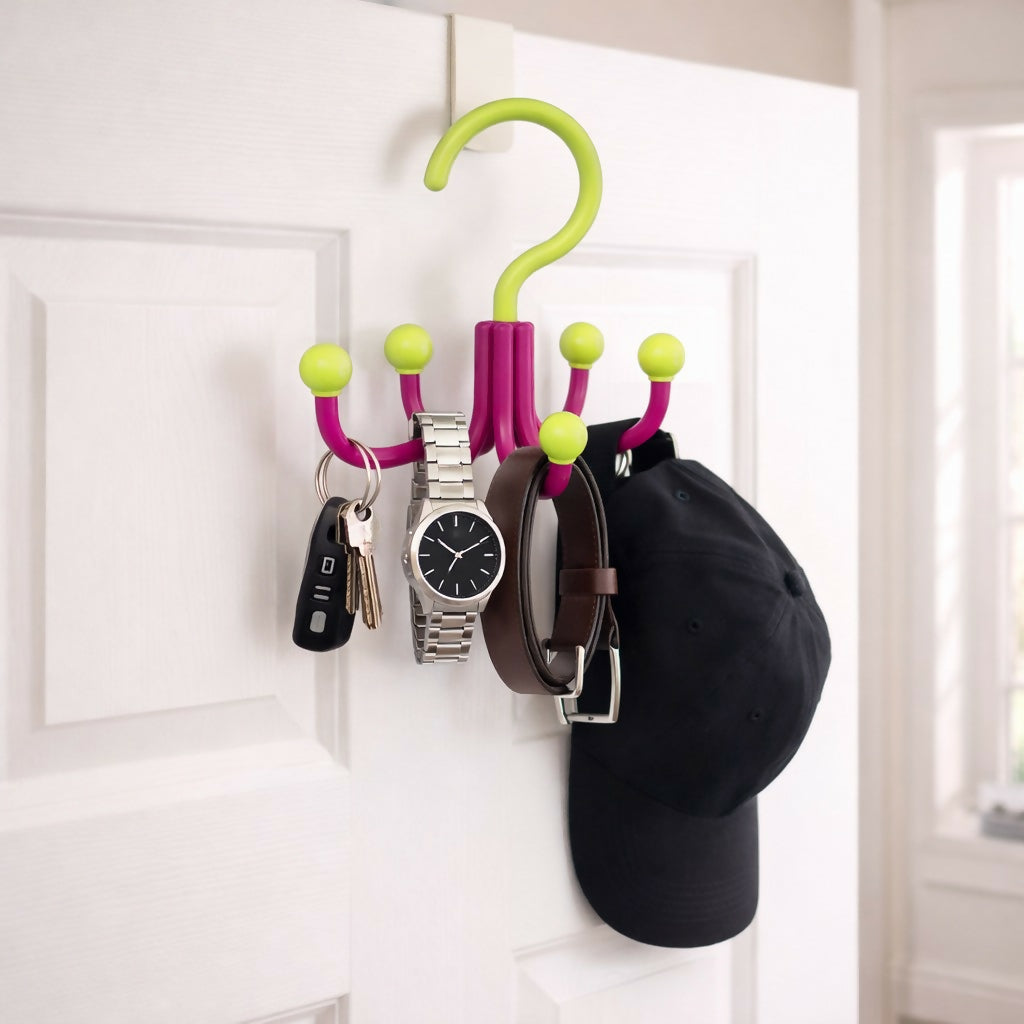 Over Door Multi Hook Organizer for Keys, Caps & Accessories