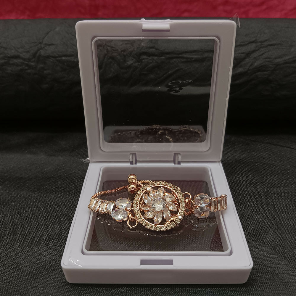 Sparkling AD Floral Design Bracelet For party wear