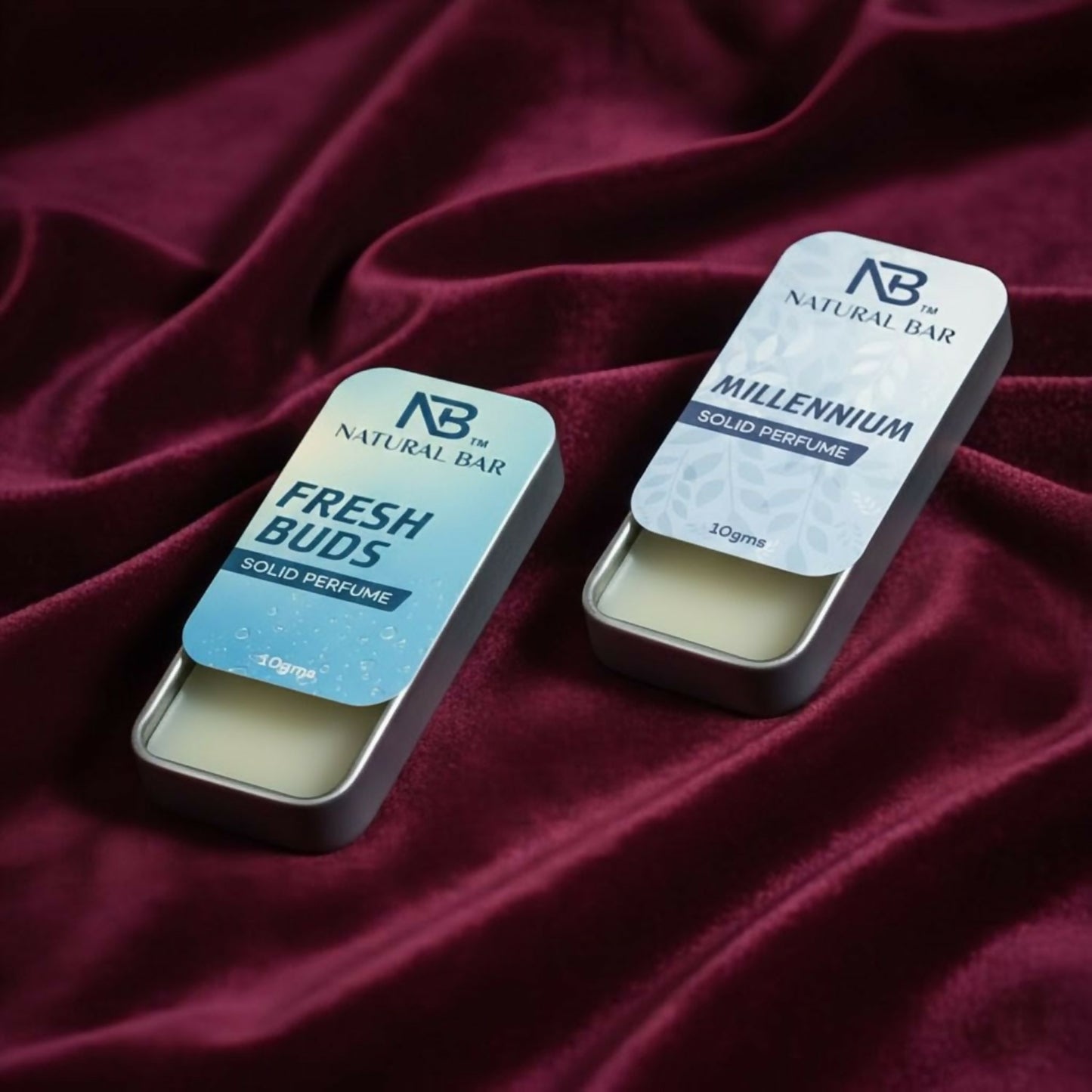 Natural Bar Millennium And fresh buds solid perfume combo| Alcohol Free Cologne for Men & Women | Strong & Lasting Fragrance | Gifting Set for Him & Her