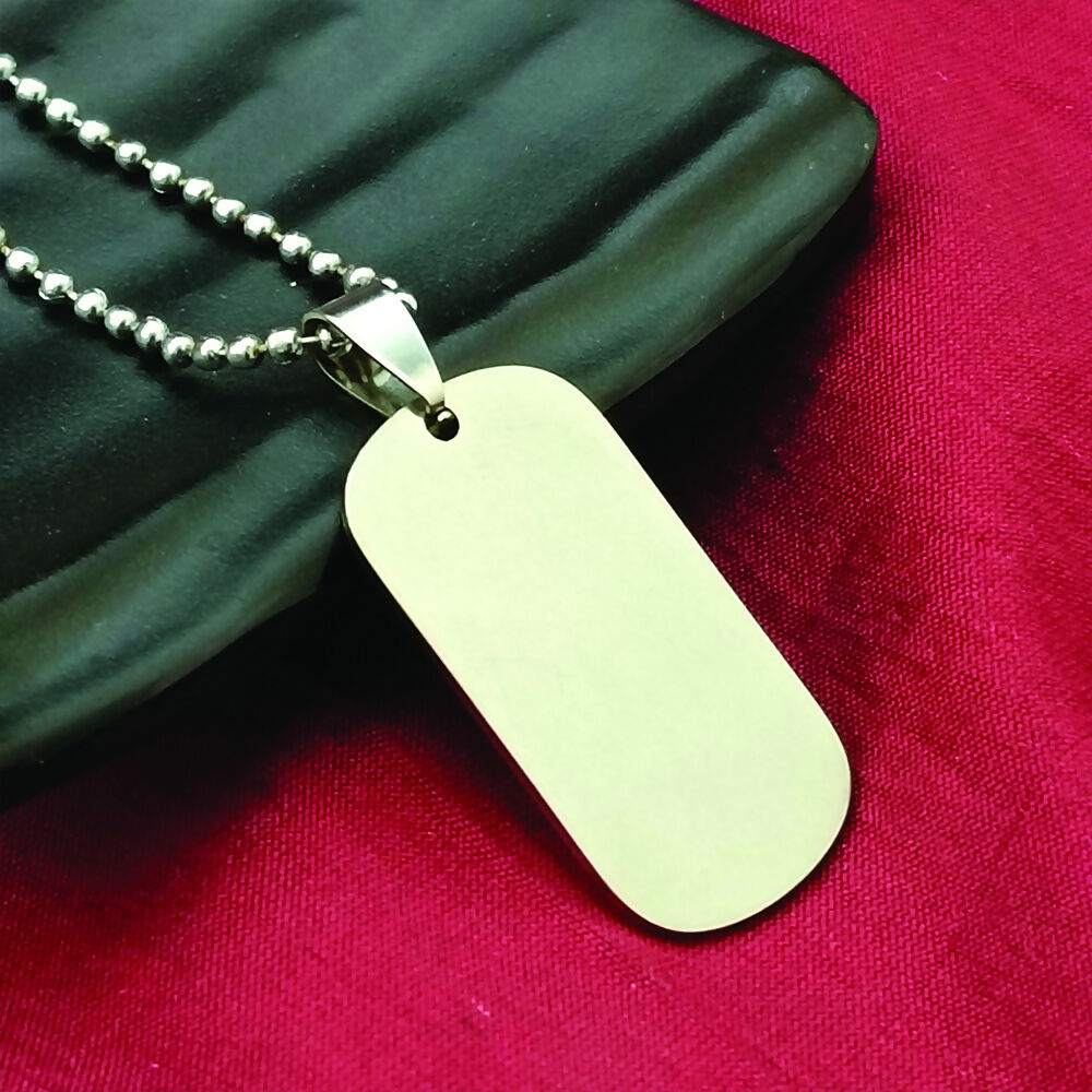Rectangle Steel Chain Pendant For Men