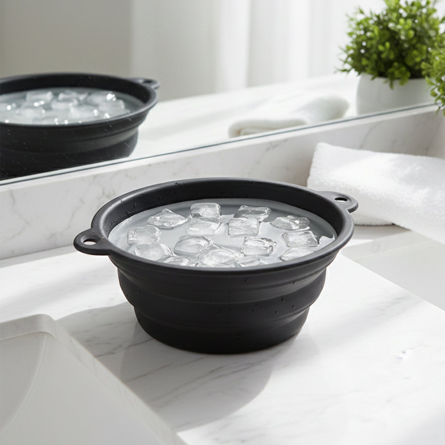 Portable Foldable Silicone Ice Bath Bowl (1 Pc)