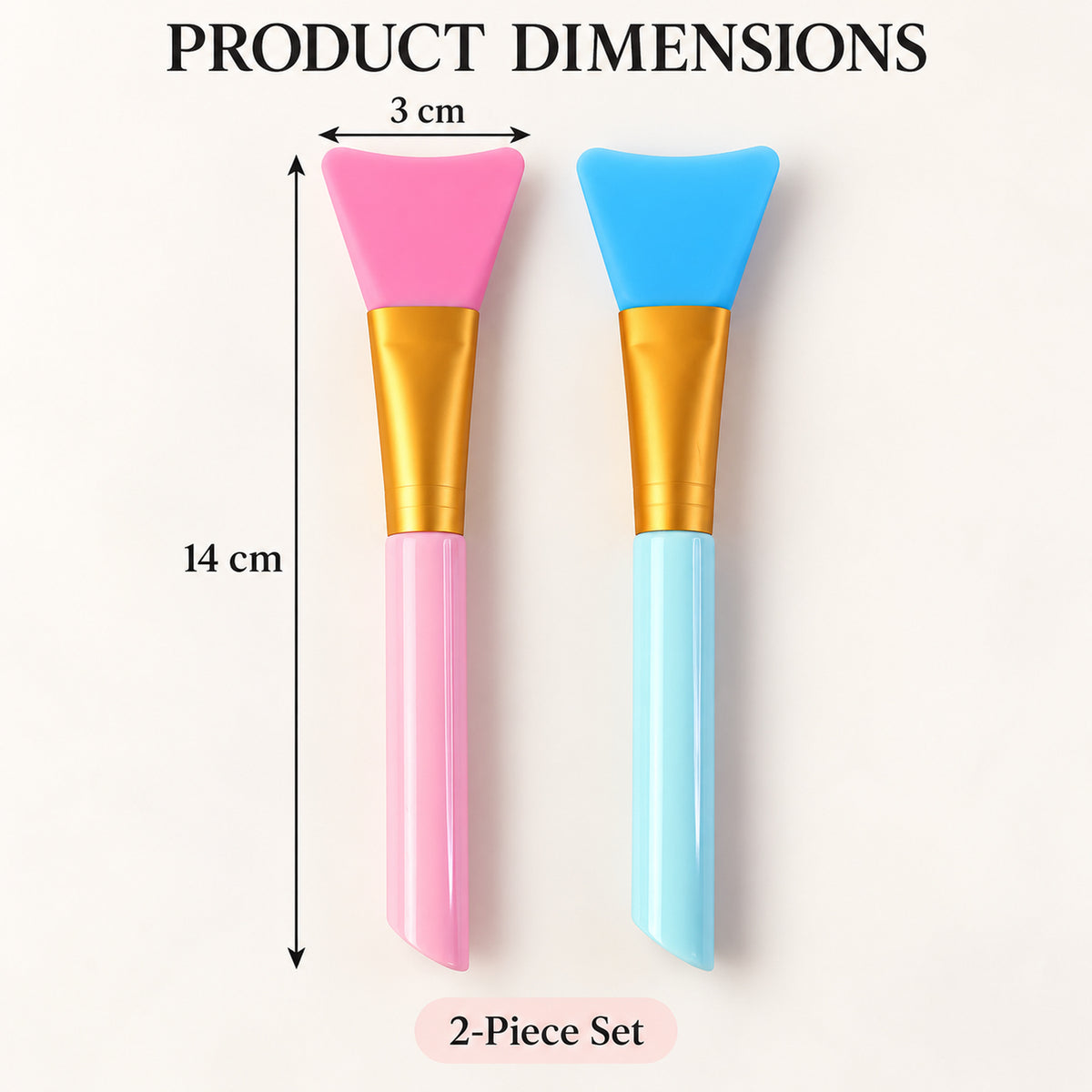 Silicone Face Mask Brush Set for Even Skincare Application at Home and Salon (2 Pc)
