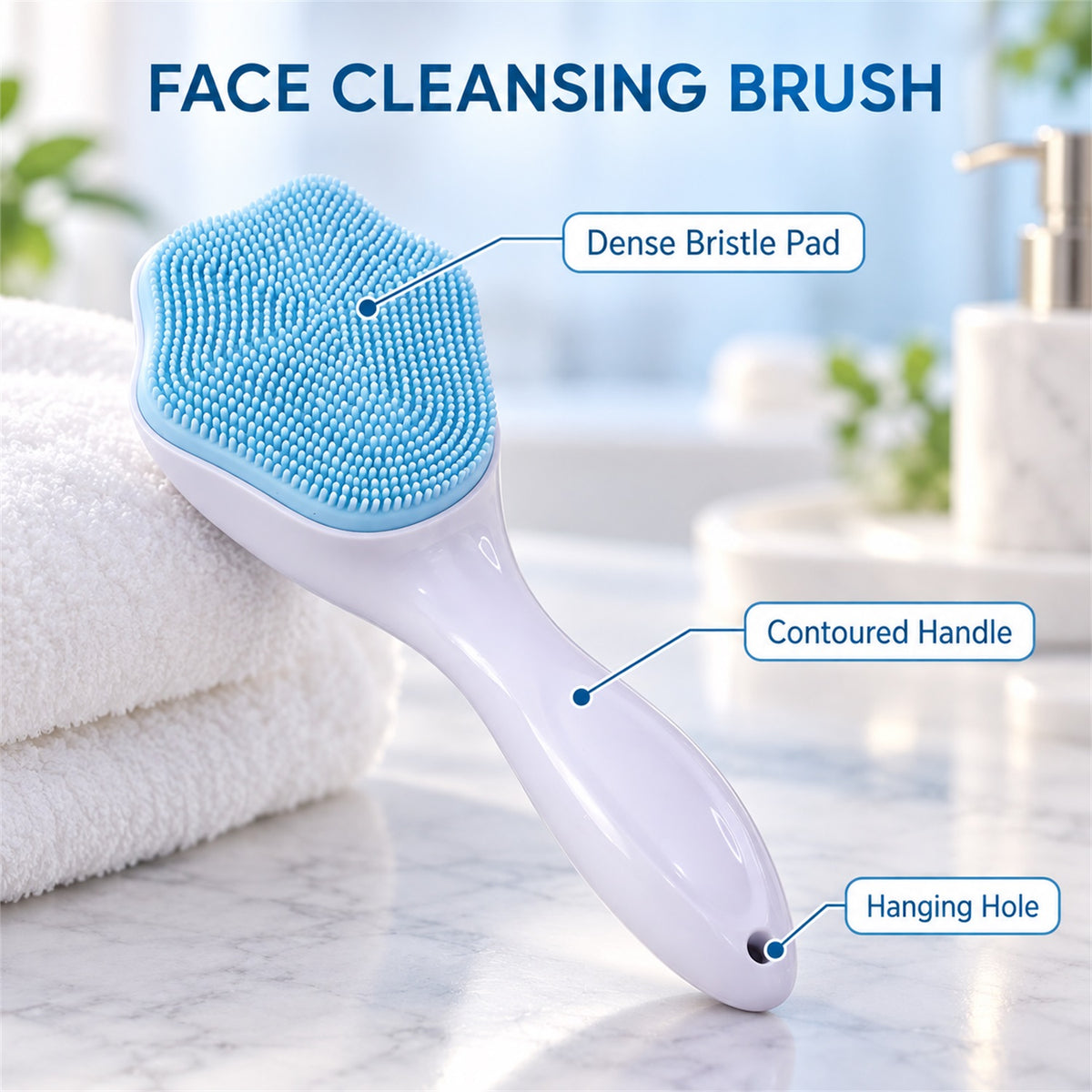 Features of silicone face scrubber brush.