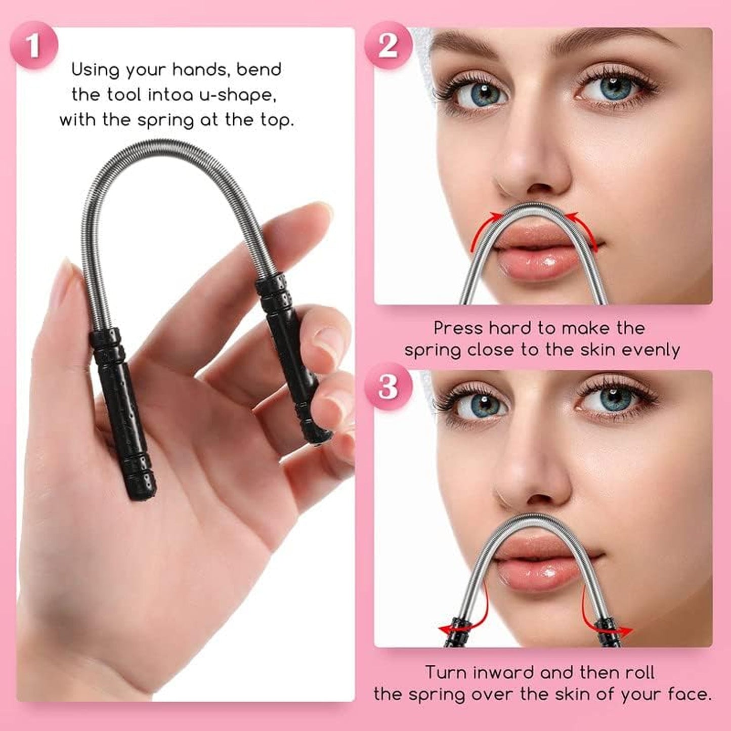 Facial Hair Remover Spring Tool – Gentle, Painless Epilator