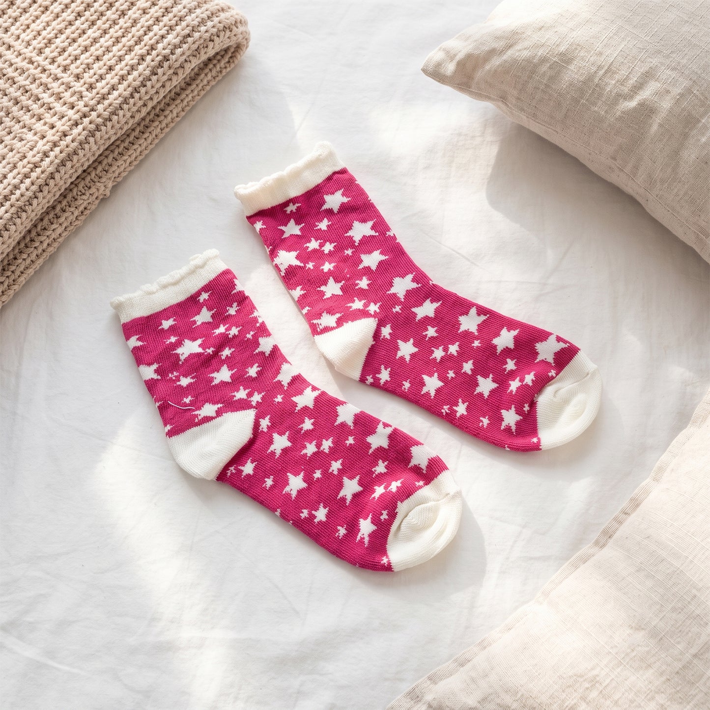 Soft Socks Comfortable Breathable Stretchable Assorted Design Colour (1 Pair)
