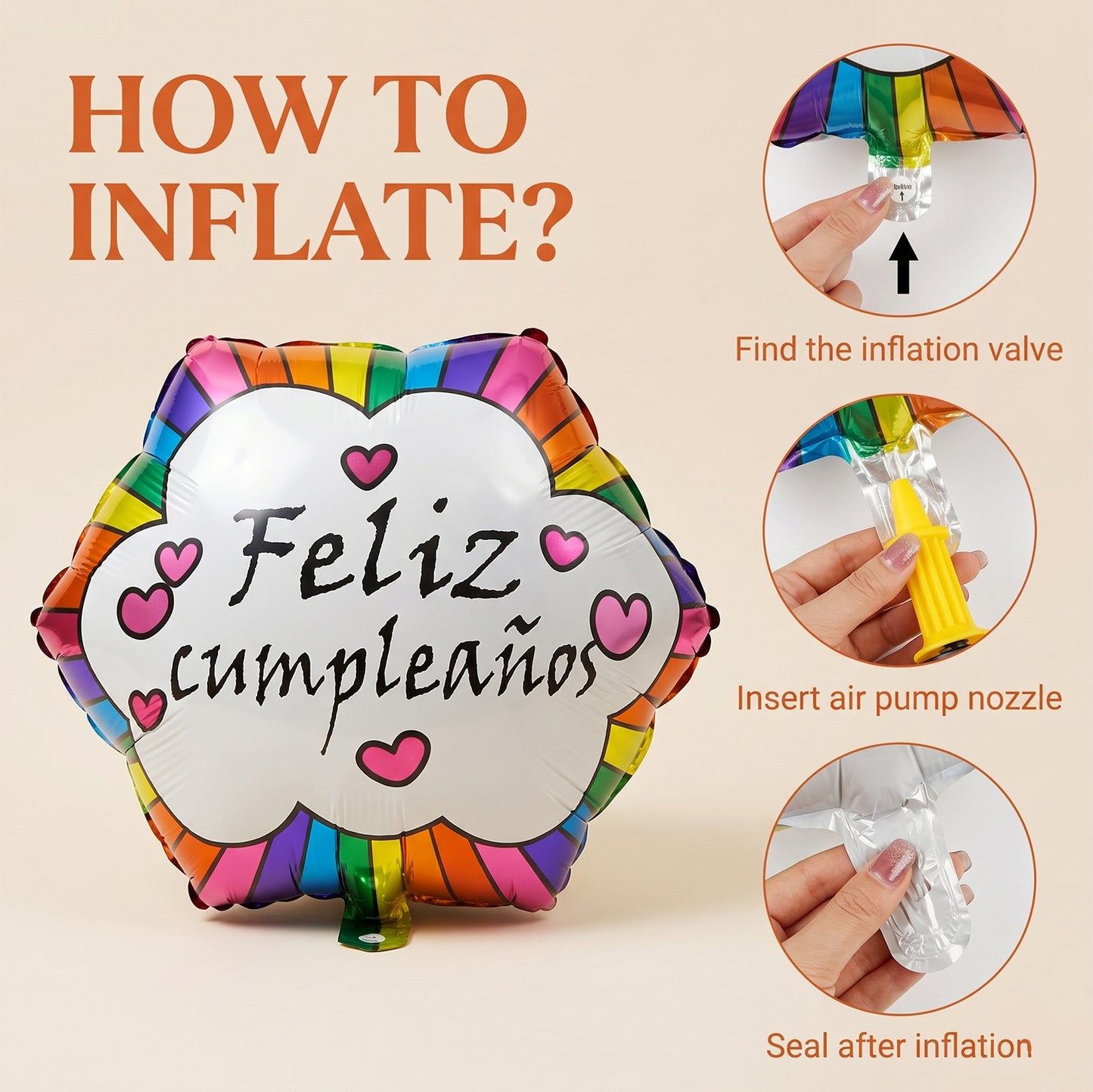 Feliz Cumpleanos Foil Balloon for Birthday Decoration 1 Pc