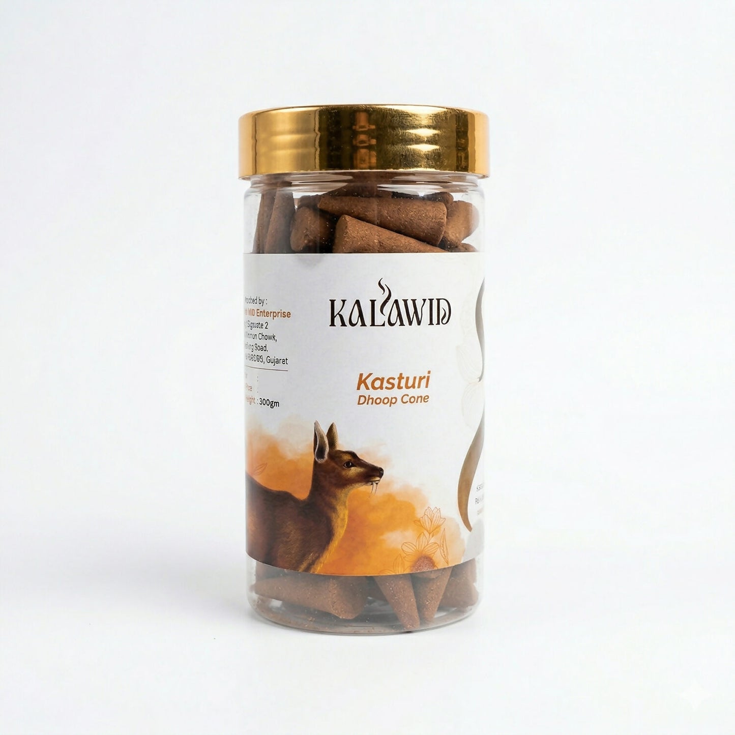 Premium Kasturi Dhoop Cone Jar for Rich Fragrance & Spiritual Ambience (100 Gm)