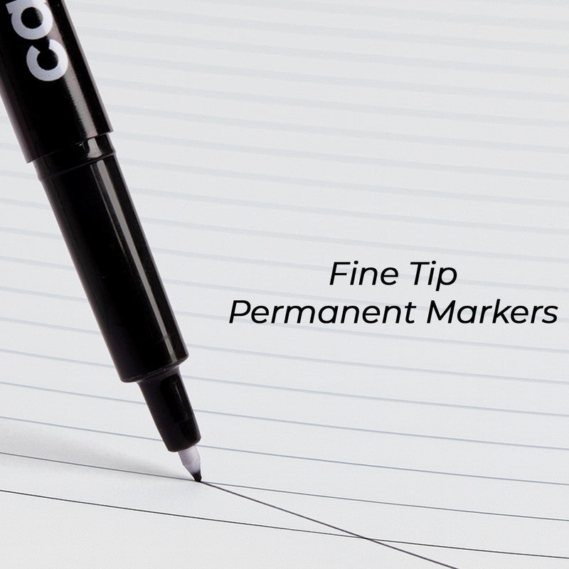 Camlin Fine Tip Permanent Marker – Black Color Precise Writing Markers (Pack of 10)