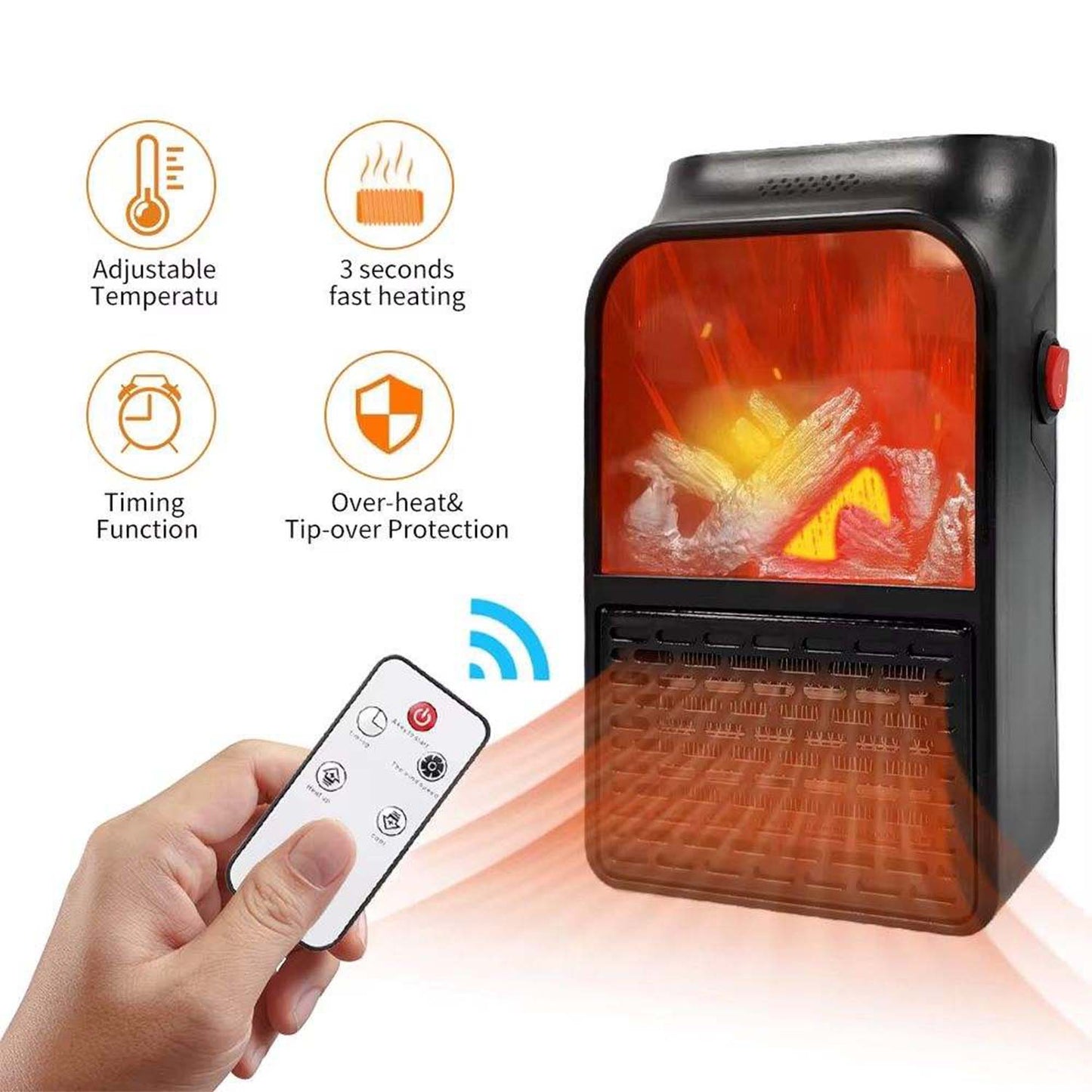 Portable Electric Fireplace lamp LED Flame Heater (1000w / 1 Pc)