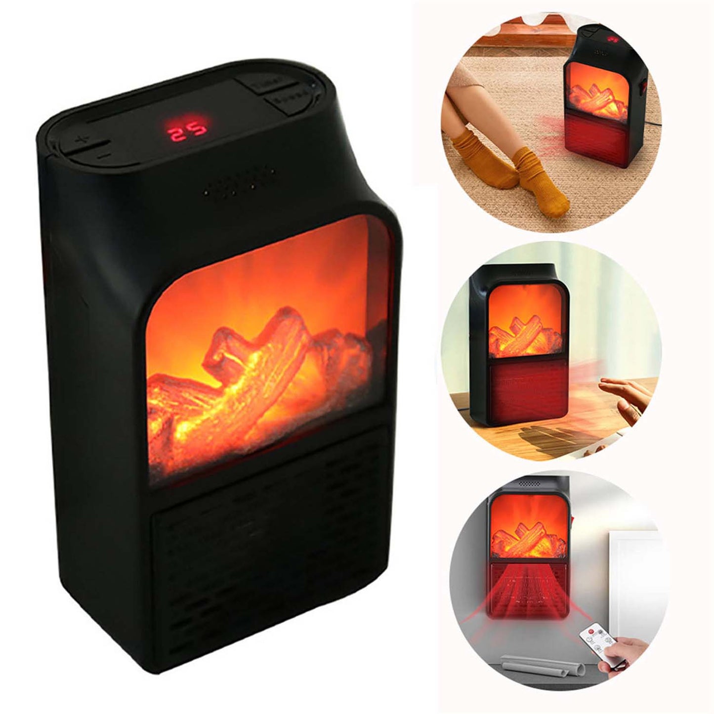 Portable Electric Fireplace lamp LED Flame Heater (1000w / 1 Pc)